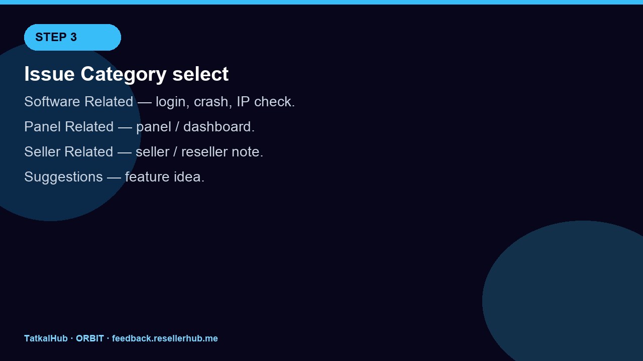 Step 3 issue category