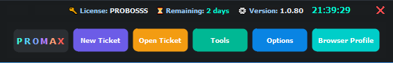 PROMAX toolbar